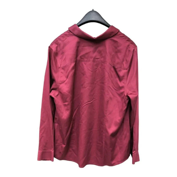 Chicos Womens Size 2 US L No Iron Button Up Shirt Blouse Camisole Set Rasberry - Picture 2 of 9